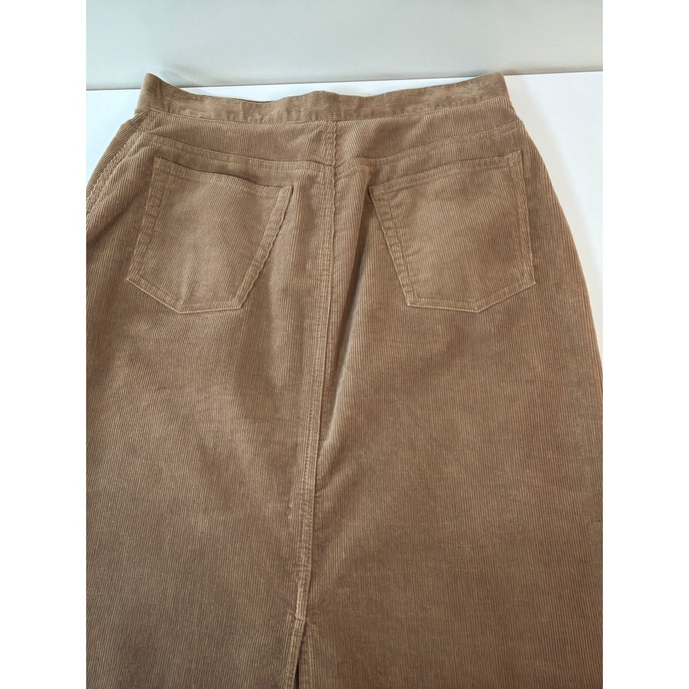 Vintage Jones New York Corduroy Maxi Skirt 8 Petite Western Retro Neutral Preppy - Picture 9 of 11